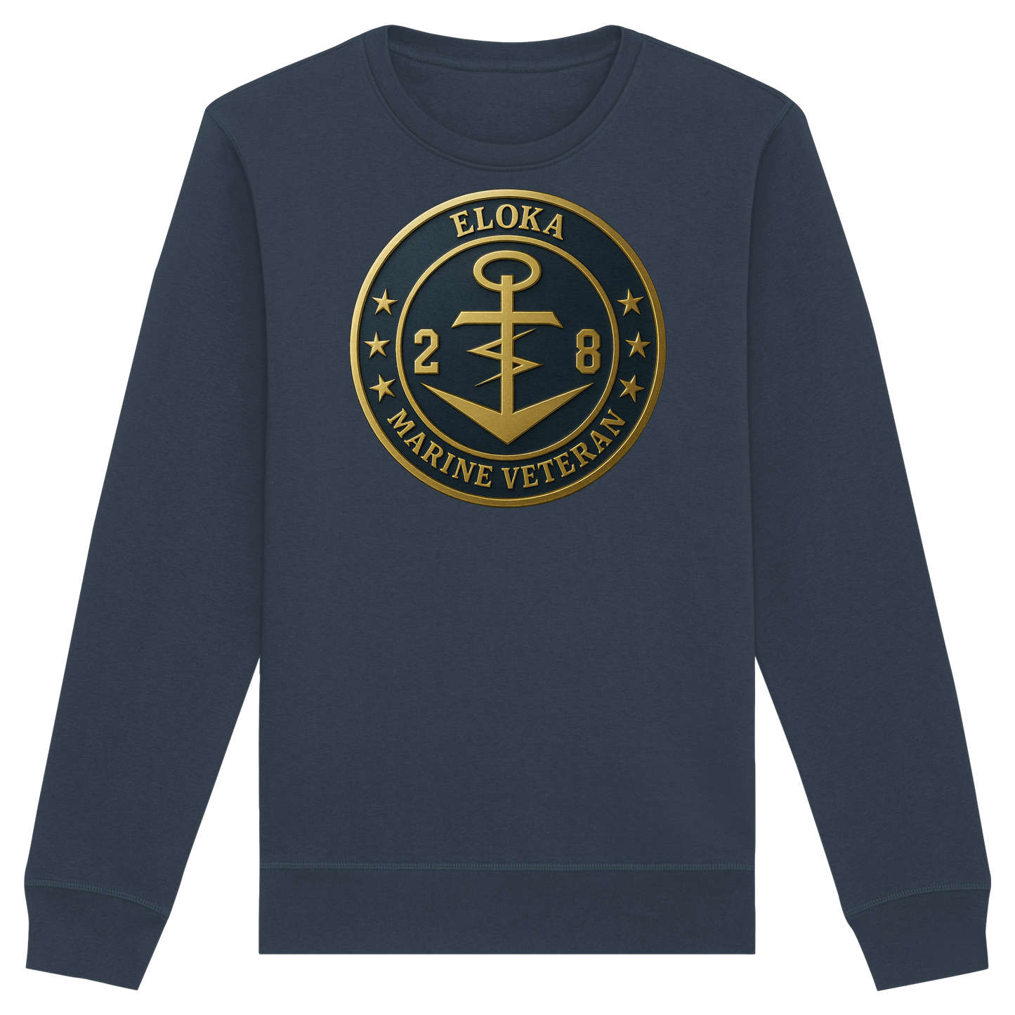 Marine Veteran 28er ELOKA - Metalleffekt - Organic Basic Unisex Sweatshirt