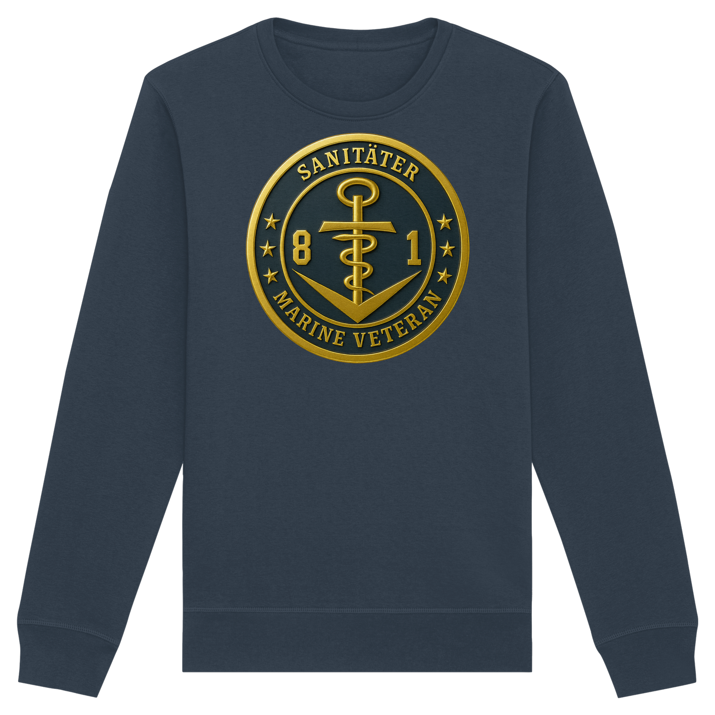 Marine Veteran 81er SANITÄTER - Metalleffekt - Organic Basic Unisex Sweatshirt