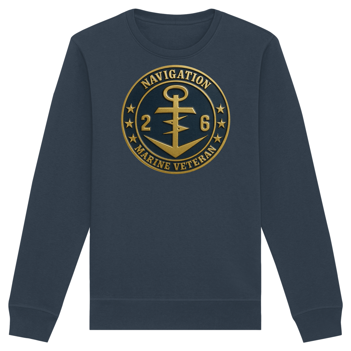 Marine Veteran 26er NAVIGATION - Metalleffekt - Organic Basic Unisex Sweatshirt