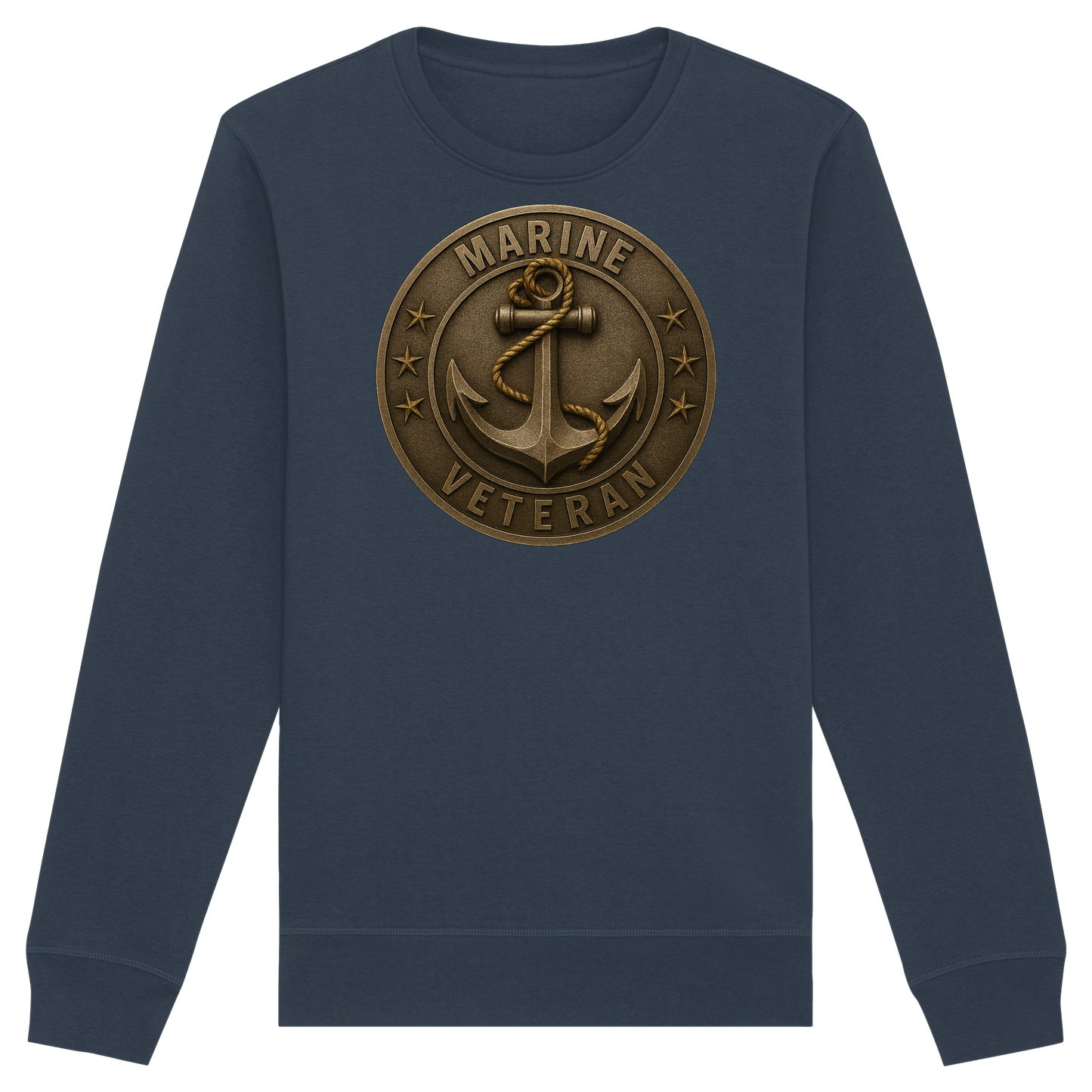 Marine Veteran - Metalleffekt - Organic Basic Unisex Sweatshirt