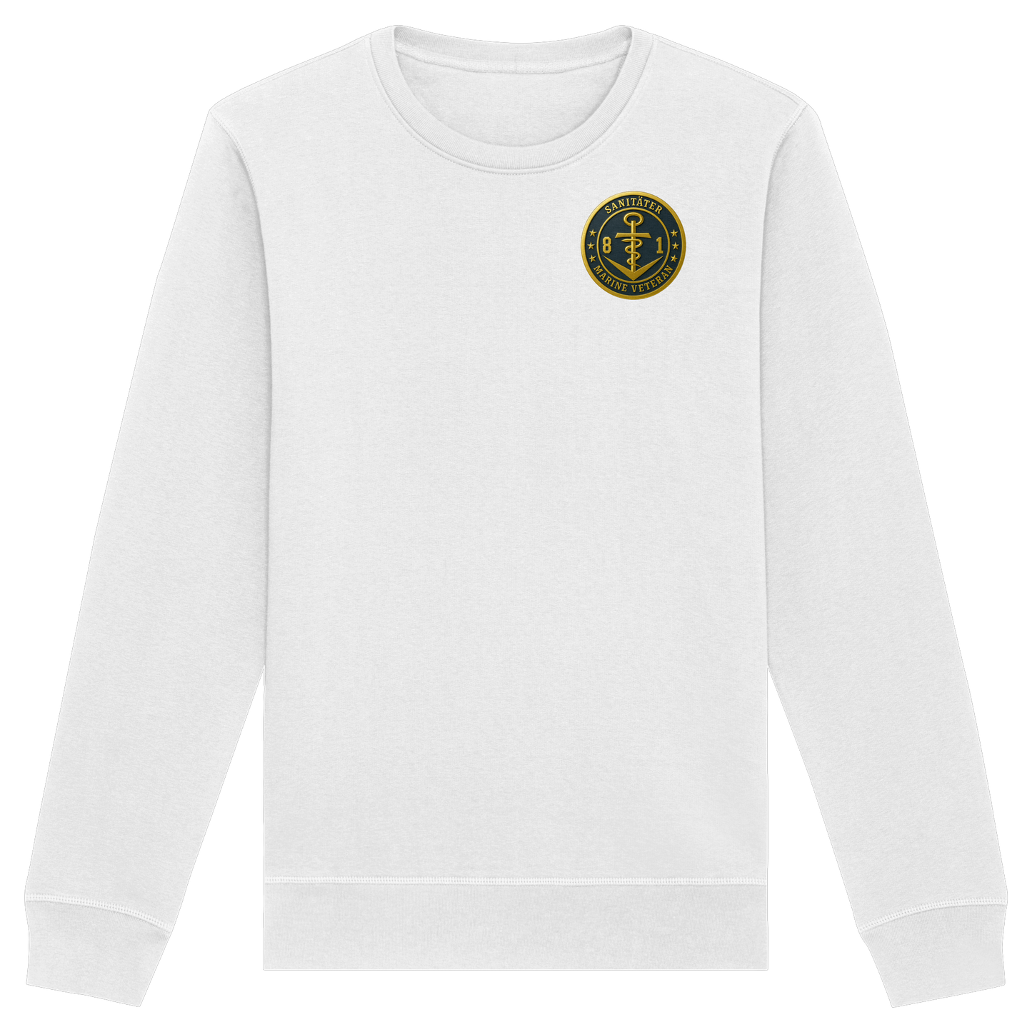 Marine Veteran 81er SANITÄTER - Metalleffekt - Organic Basic Unisex Sweatshirt