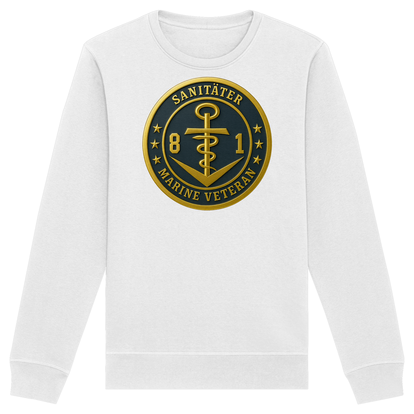 Marine Veteran 81er SANITÄTER - Metalleffekt - Organic Basic Unisex Sweatshirt
