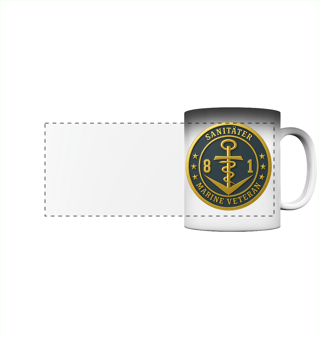 Marine Veteran 81er SANITÄTER - Metalleffekt - Panorama Magic Mug