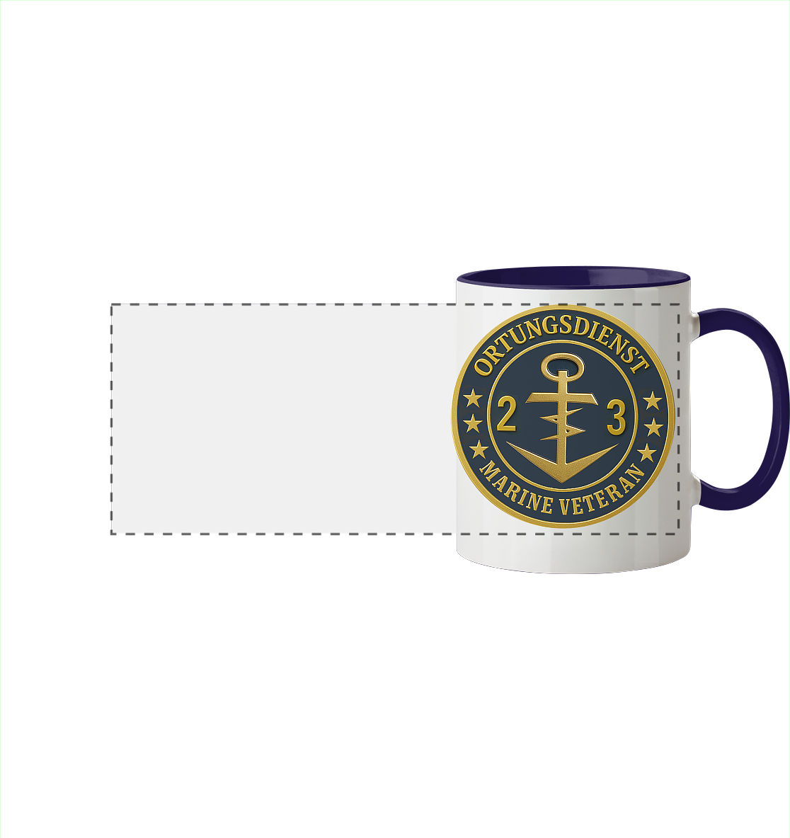 Marine Veteran 23er ORTUNG - Metalleffekt - Panorama Tasse zweifarbig