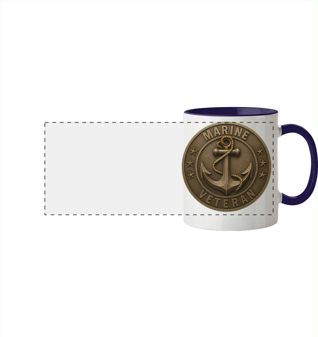 Marine Veteran - Metalleffekt - Panorama Tasse zweifarbig