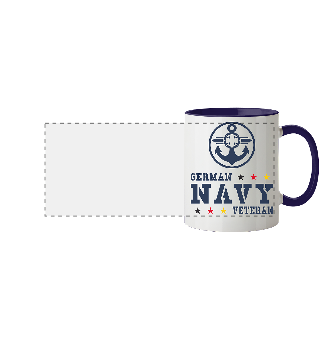 GERMAN NAVY VETERAN ANKER - Panorama Tasse zweifarbig