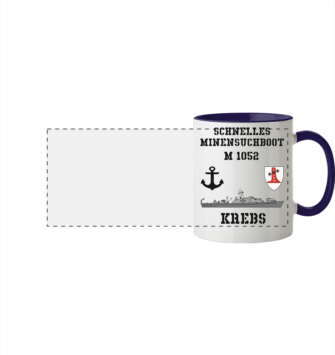 SM-Boot M1052 KREBS - Panorama Tasse zweifarbig