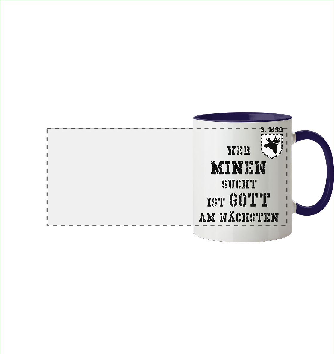 3. MSG Wer Minen sucht.... - Panorama Tasse zweifarbig