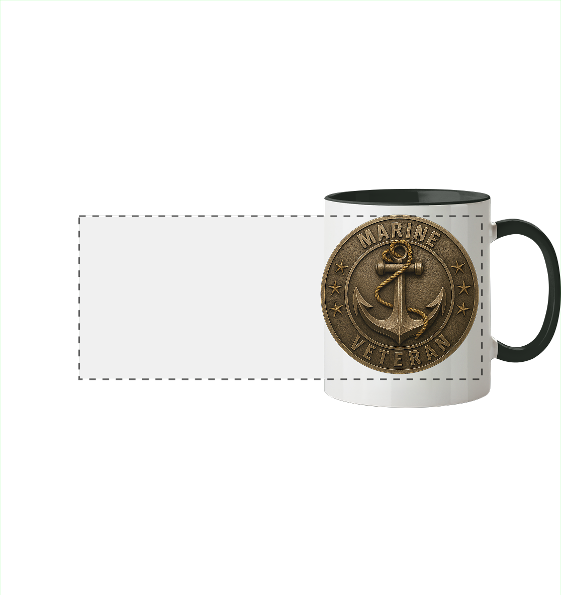 Marine Veteran - Metalleffekt - Panorama Tasse zweifarbig