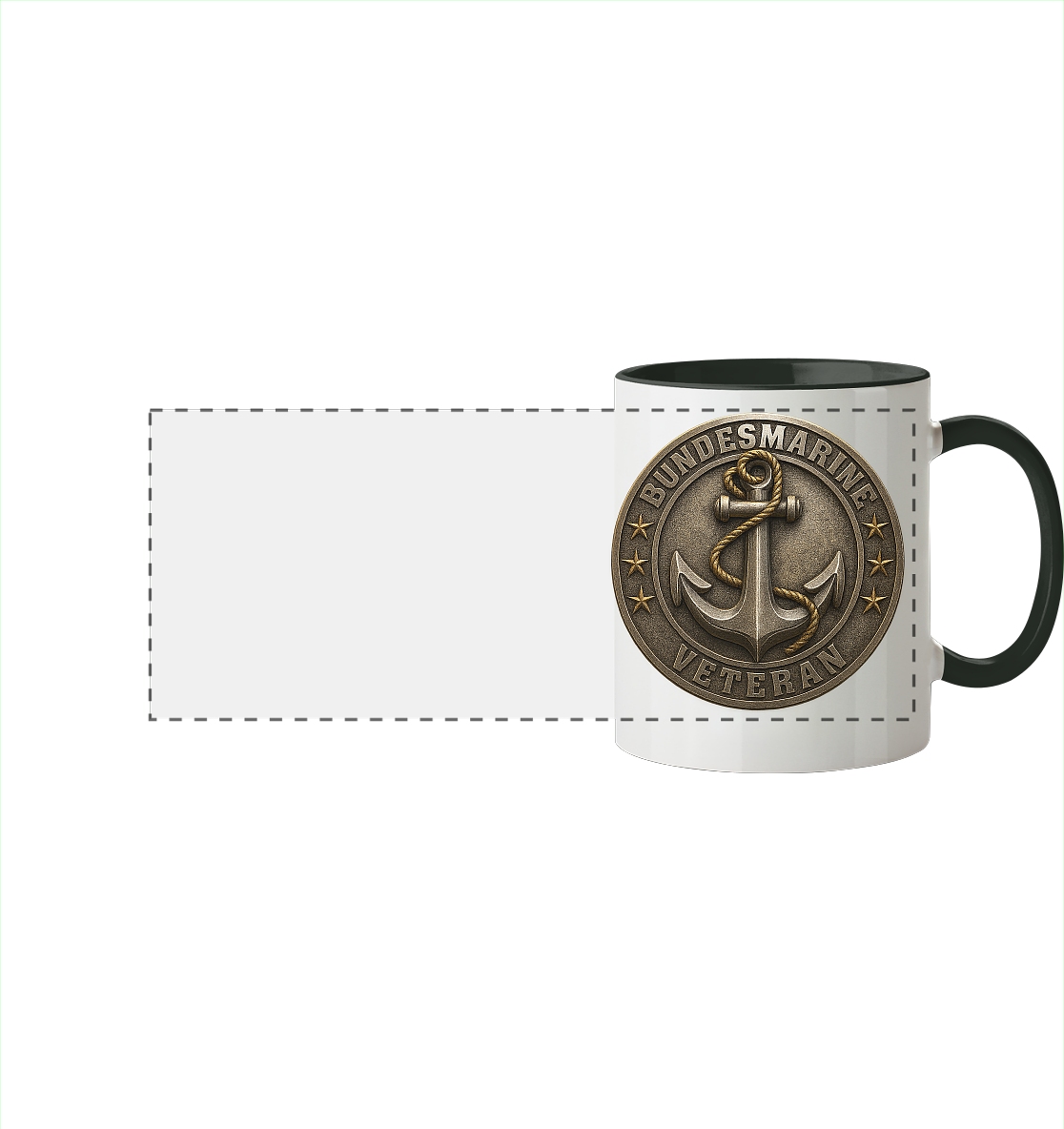 Logo BUNDESMARINE - Metalleffekt - Panorama Tasse zweifarbig