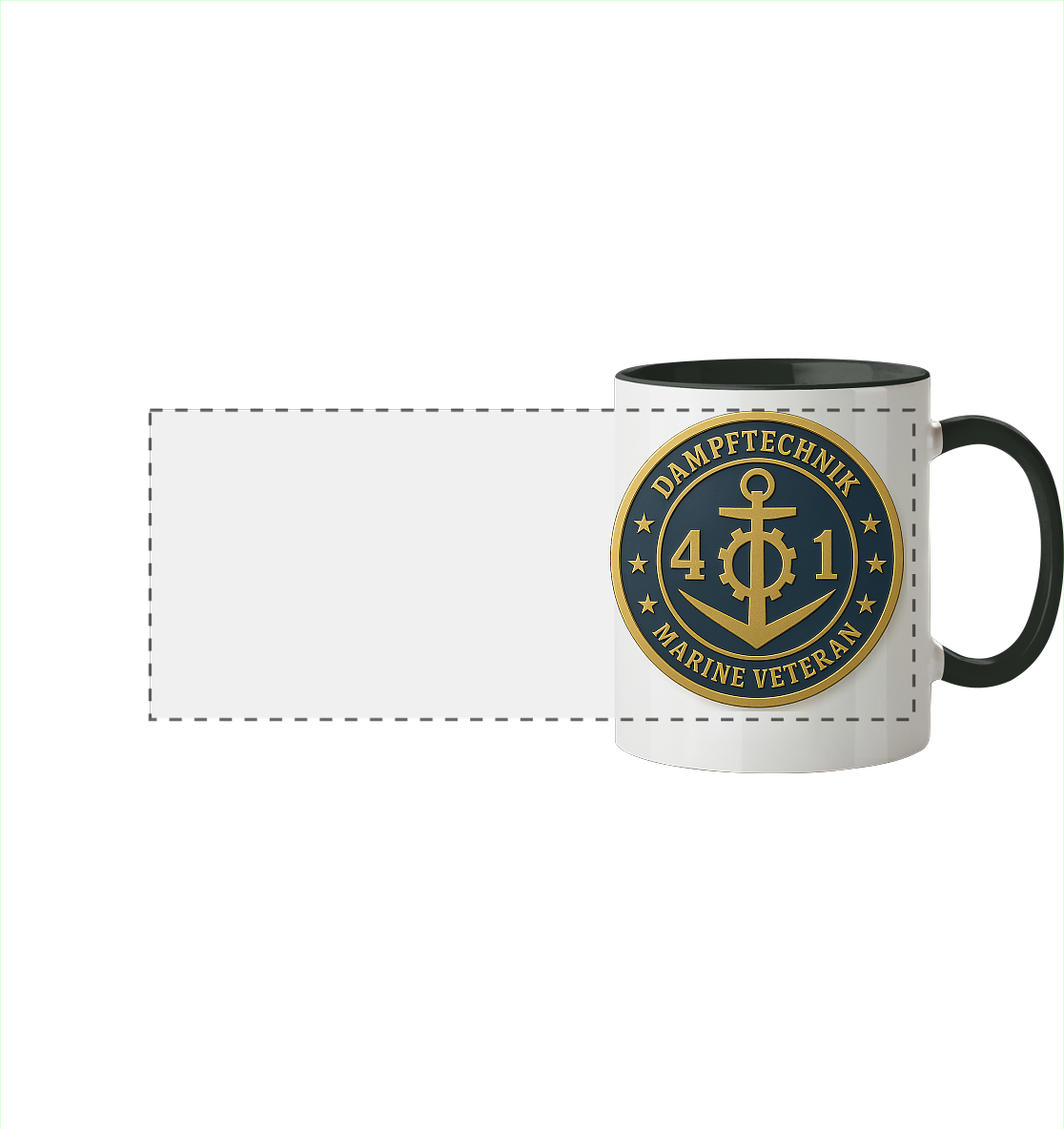 Marine Veteran 41er DAMPFTECHNIK - Metalleffekt - Panorama Tasse zweifarbig