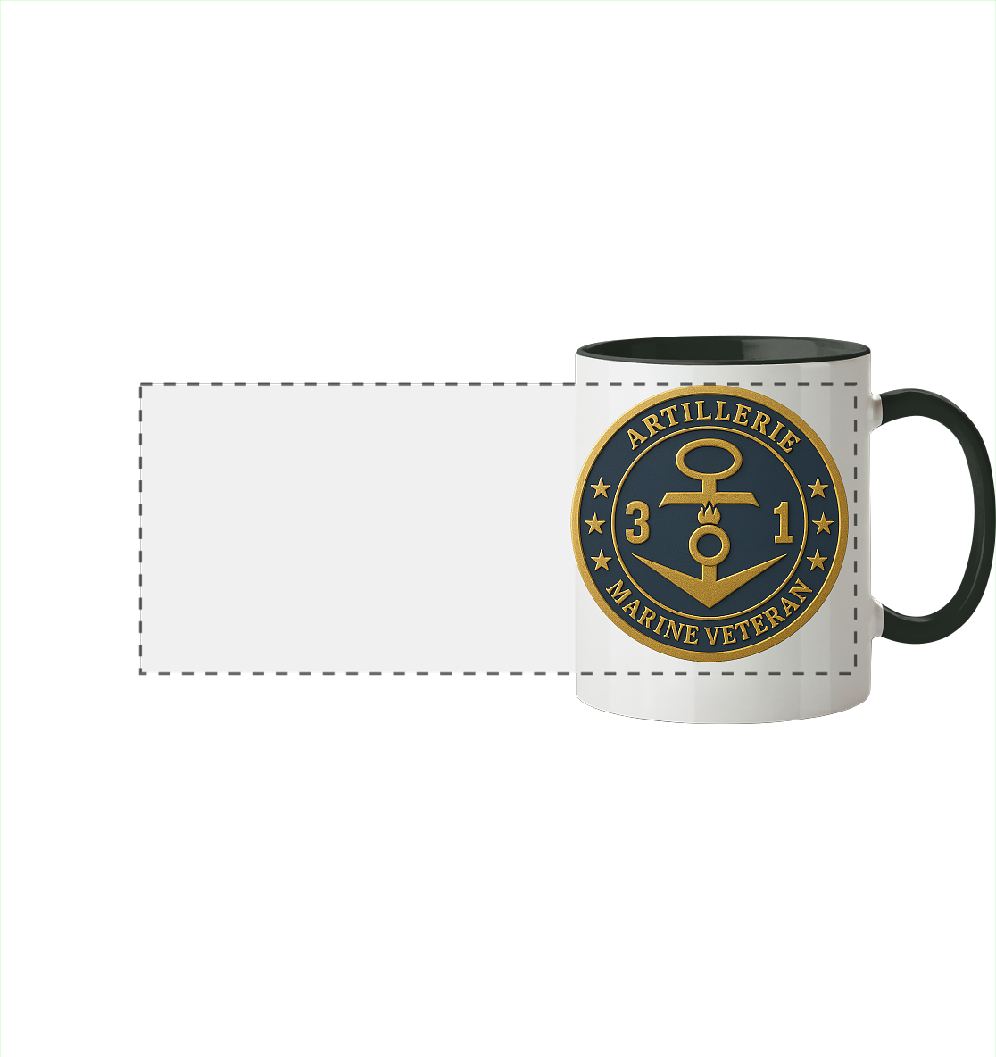 Marine Veteran 31er ARTILLERIE - Metalleffekt - Panorama Tasse zweifarbig