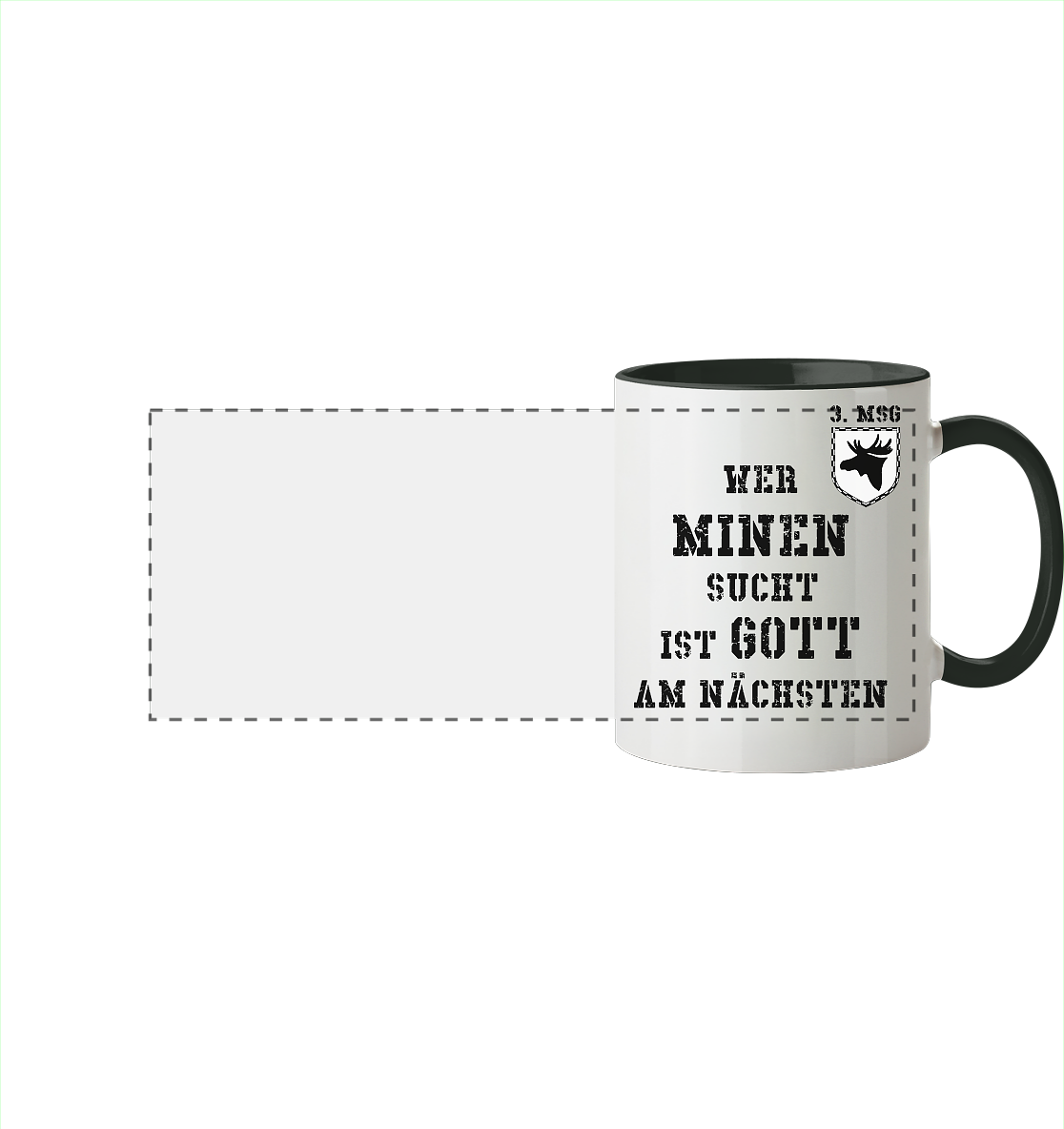 3. MSG Wer Minen sucht.... - Panorama Tasse zweifarbig