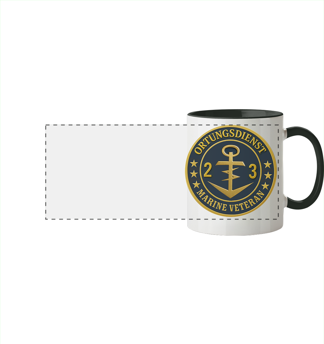 Marine Veteran 23er ORTUNG - Metalleffekt - Panorama Tasse zweifarbig