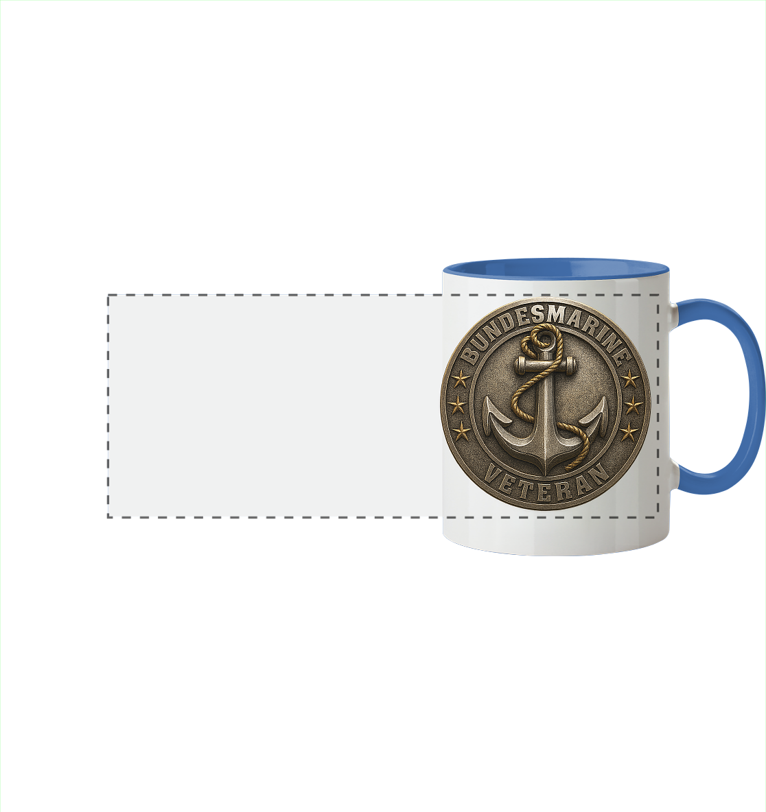 Logo BUNDESMARINE - Metalleffekt - Panorama Tasse zweifarbig