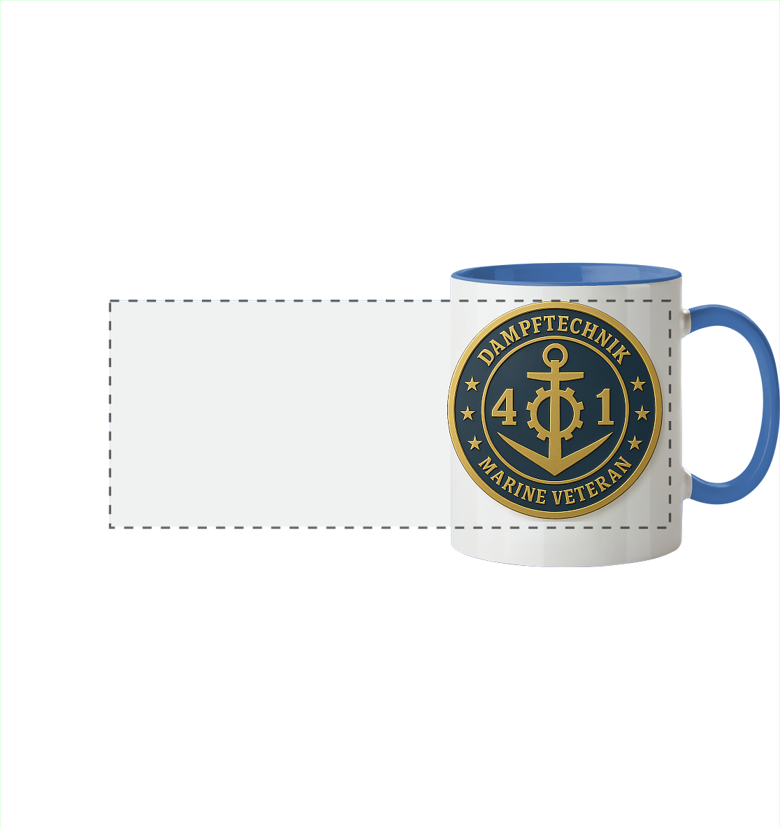 Marine Veteran 41er DAMPFTECHNIK - Metalleffekt - Panorama Tasse zweifarbig
