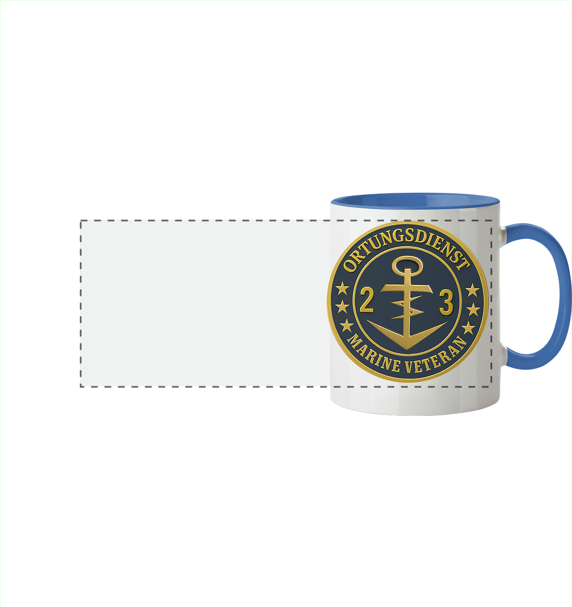 Marine Veteran 23er ORTUNG - Metalleffekt - Panorama Tasse zweifarbig