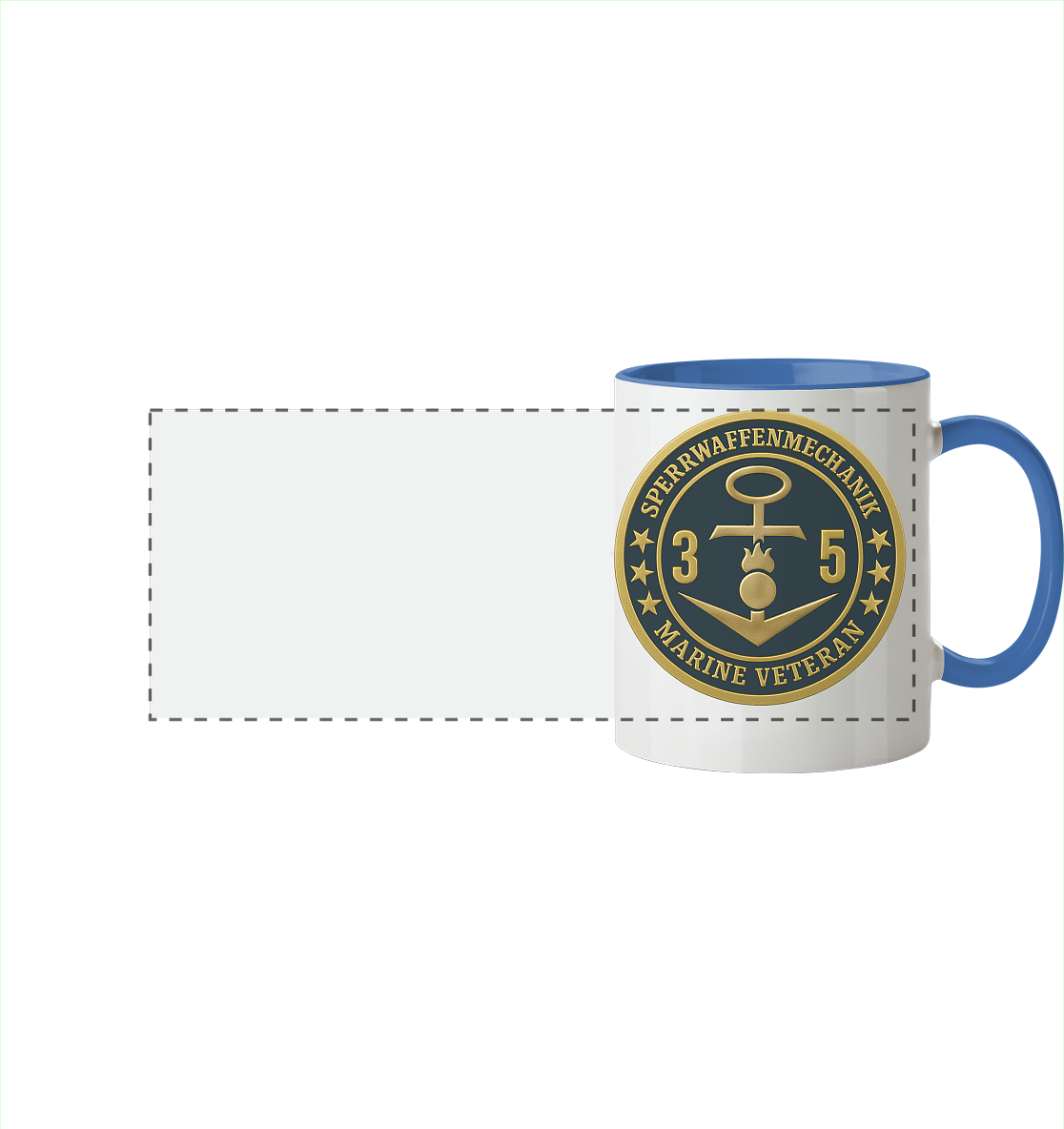 Marine Veteran 35er SPERRWAFFENMECHANIK - Metalleffekt - Panorama Tasse zweifarbig