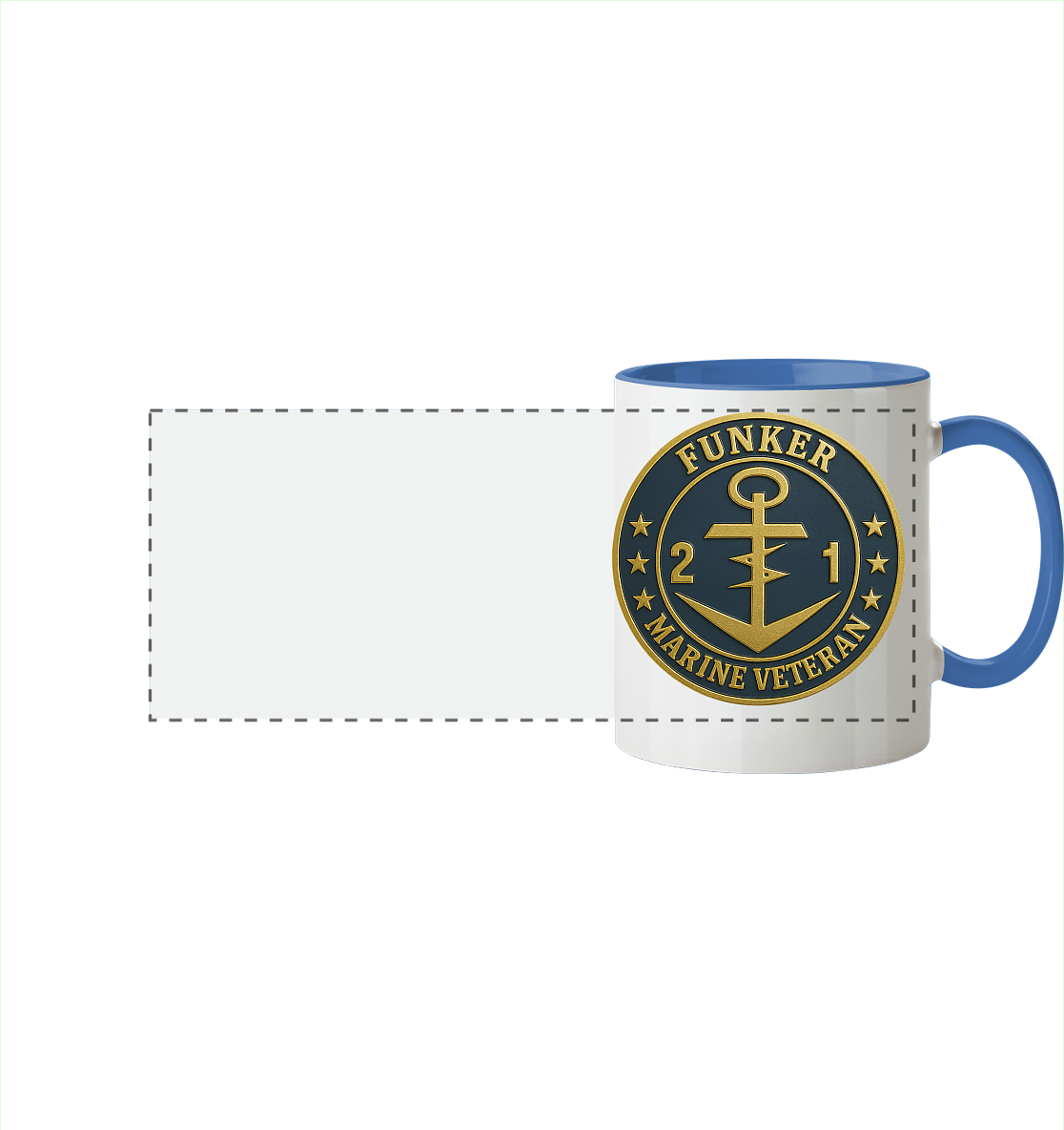 Marine Veteran 21er FUNKER - Metalleffekt - Panorama Tasse zweifarbig