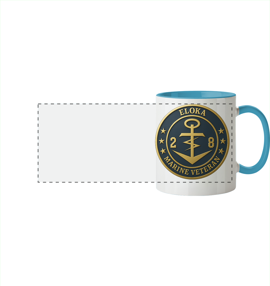 Marine Veteran 28er ELOKA - Metalleffekt - Panorama Tasse zweifarbig