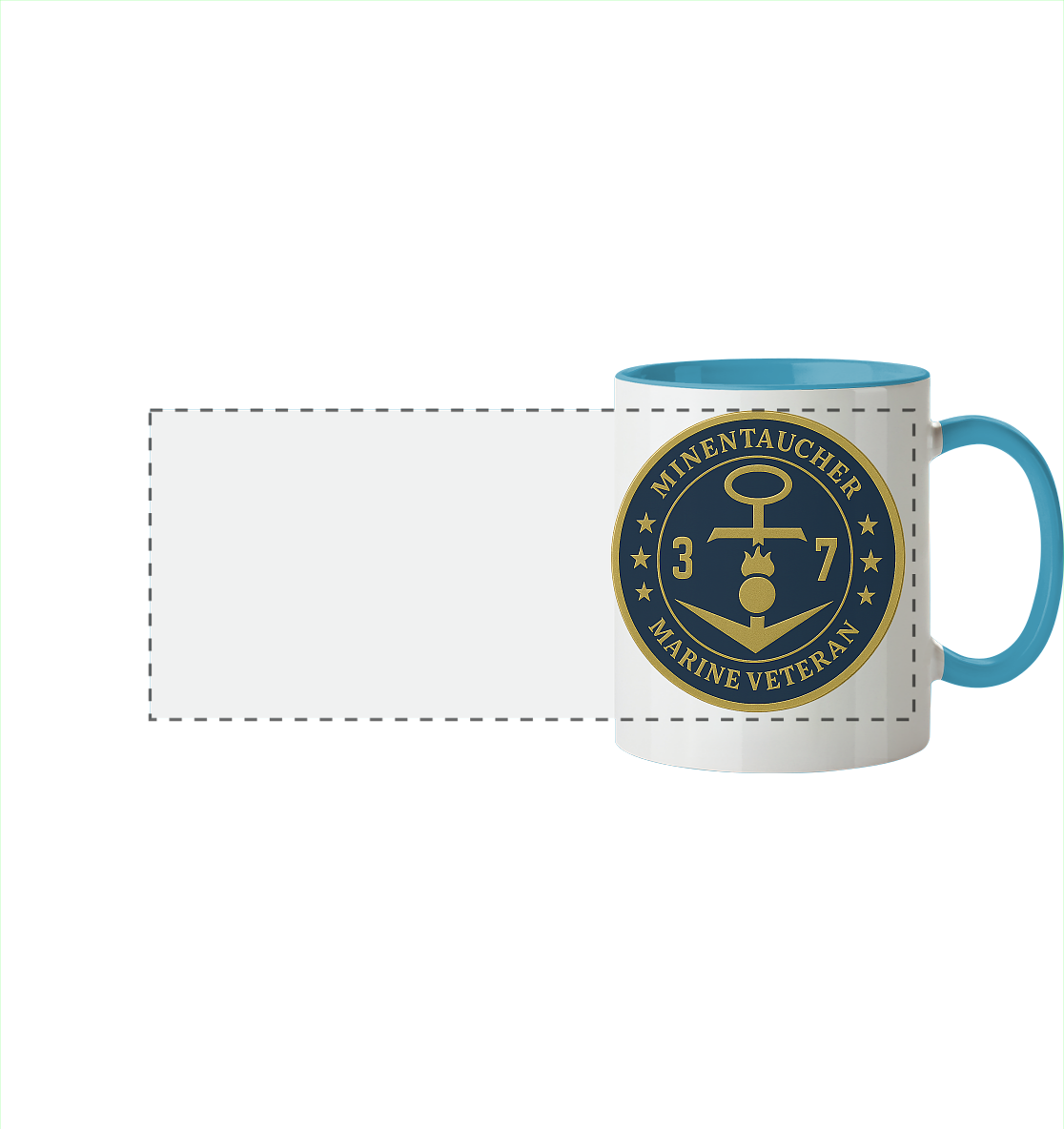 Marine Veteran 37er MINENTAUCHER - Metalleffekt - Panorama Tasse zweifarbig