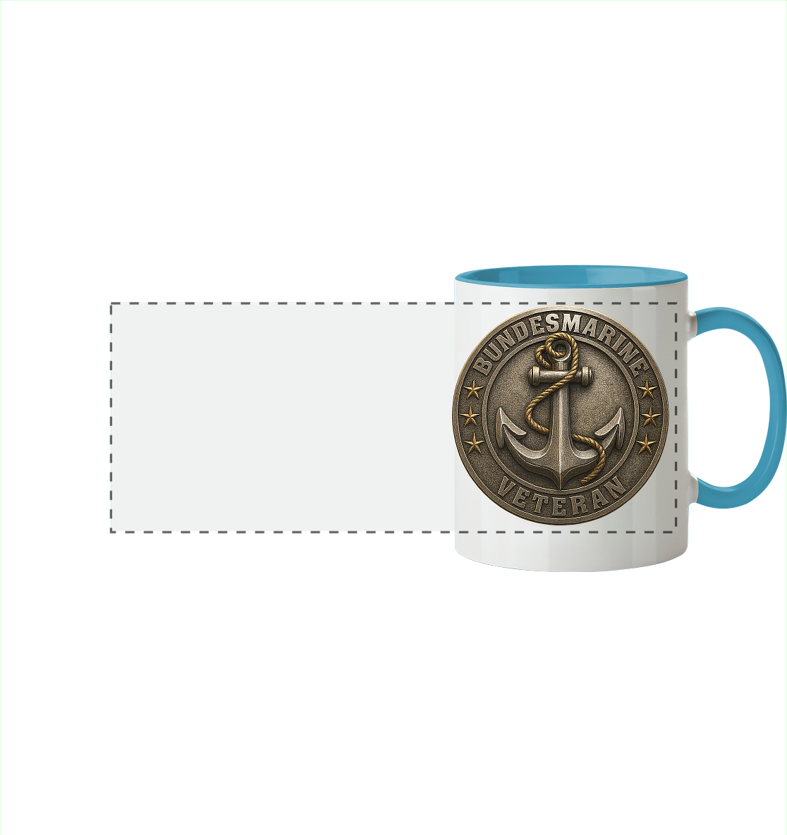 Logo BUNDESMARINE - Metalleffekt - Panorama Tasse zweifarbig