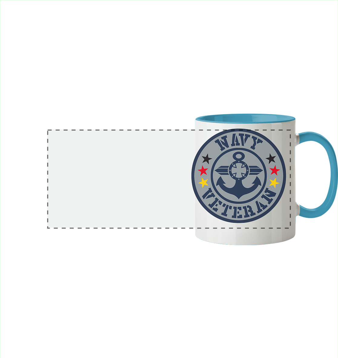 NAVY VETERAN Sterne - Panorama Tasse zweifarbig