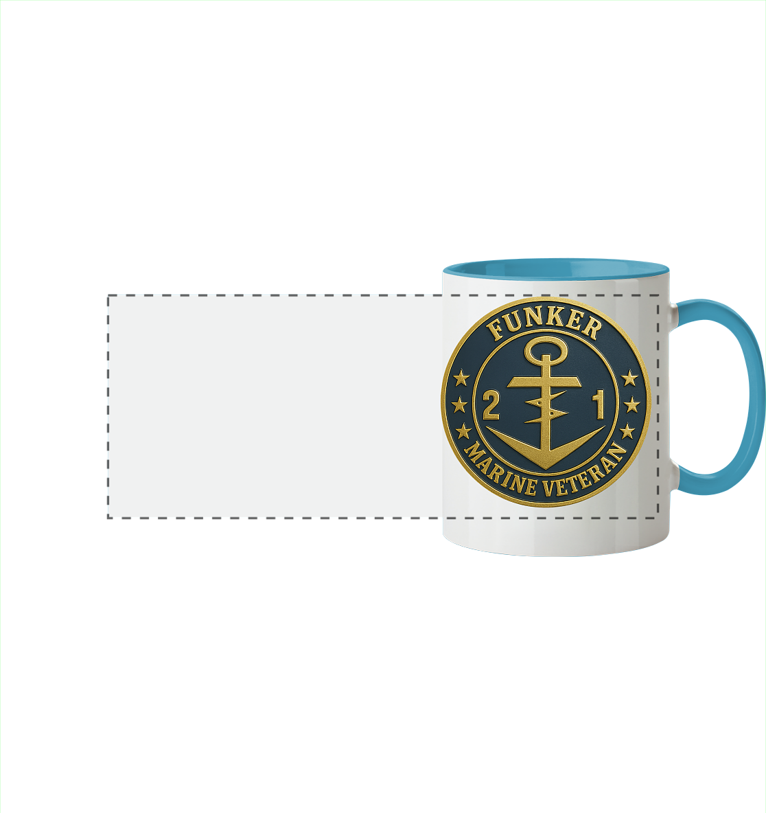 Marine Veteran 21er FUNKER - Metalleffekt - Panorama Tasse zweifarbig