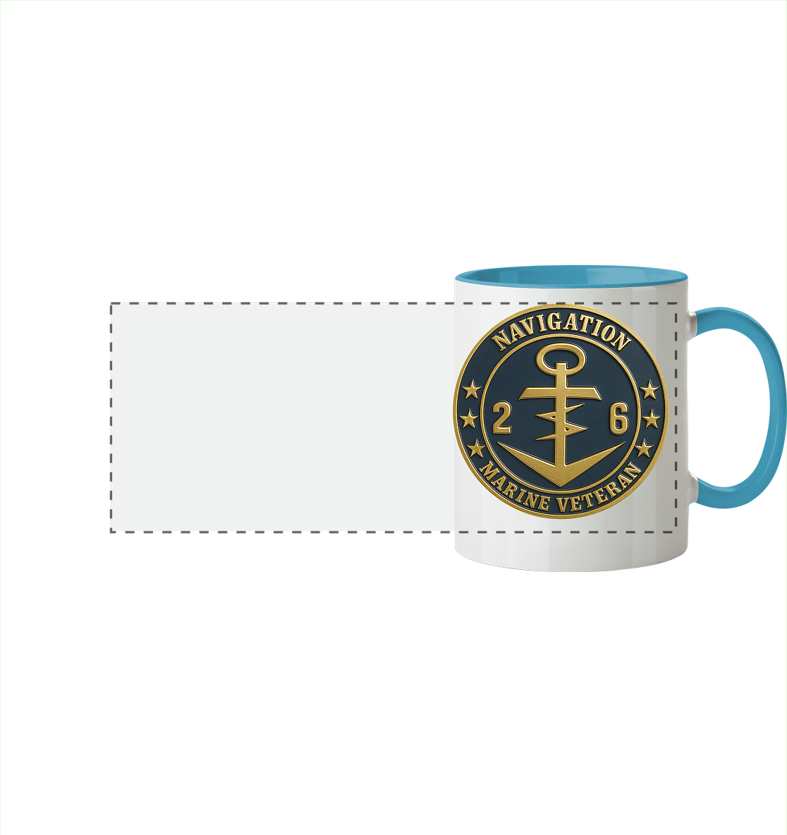 Marine Veteran 26er NAVIGATION - Metalleffekt - Panorama Tasse zweifarbig