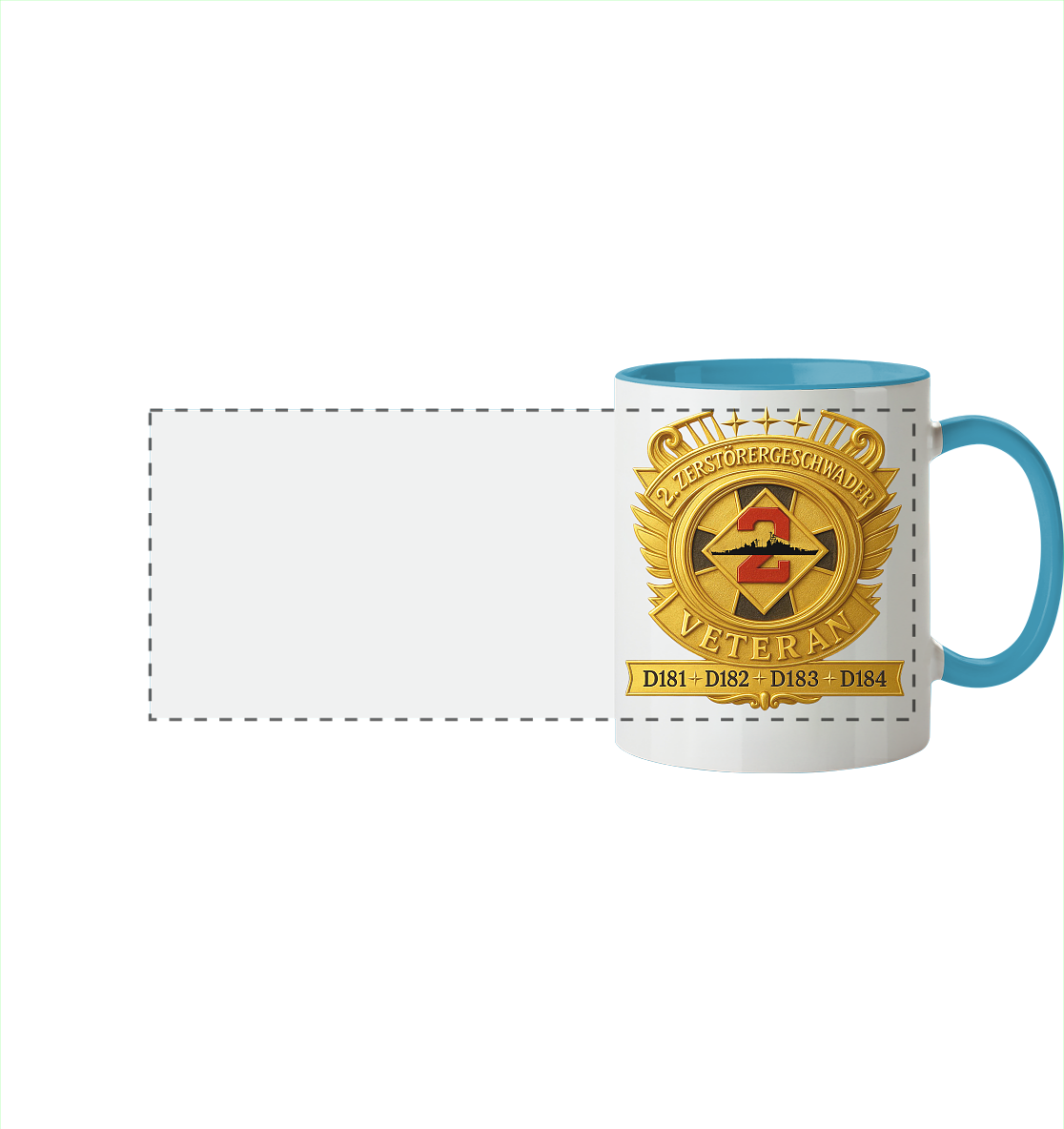 2. Zerstörergeschwader - Veteran - Panorama Tasse zweifarbig