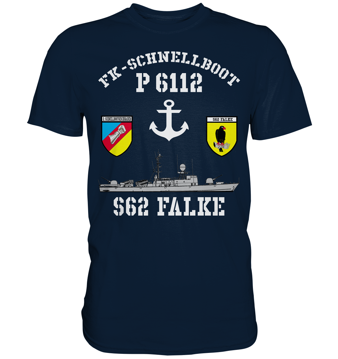 FK-Schnellboot S62 FALKE - Rückseite: Männer aus Stahl... - Premium Shirt