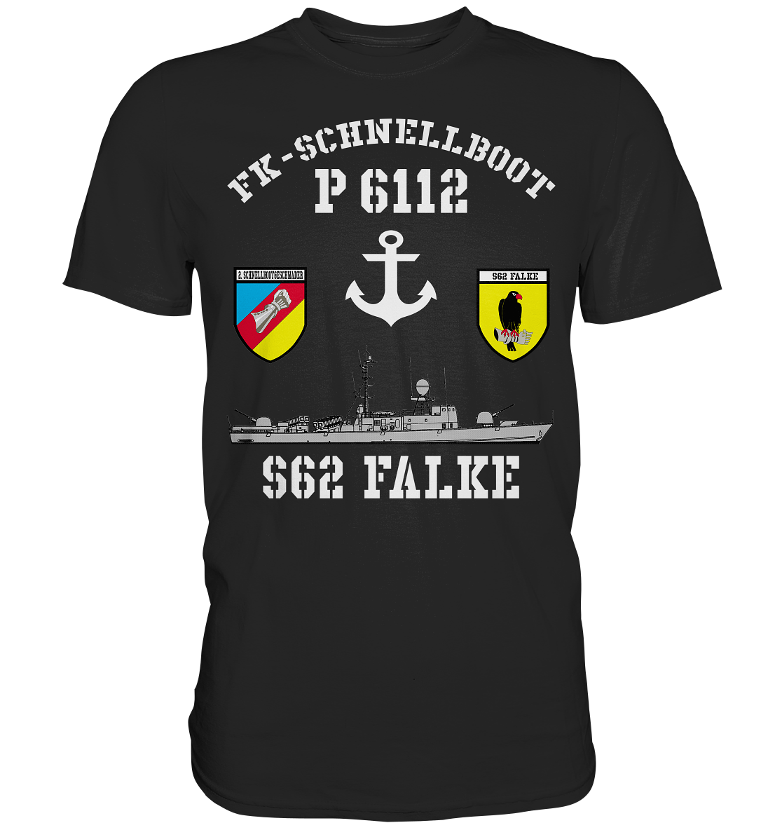 FK-Schnellboot S62 FALKE - Rückseite: Männer aus Stahl... - Premium Shirt