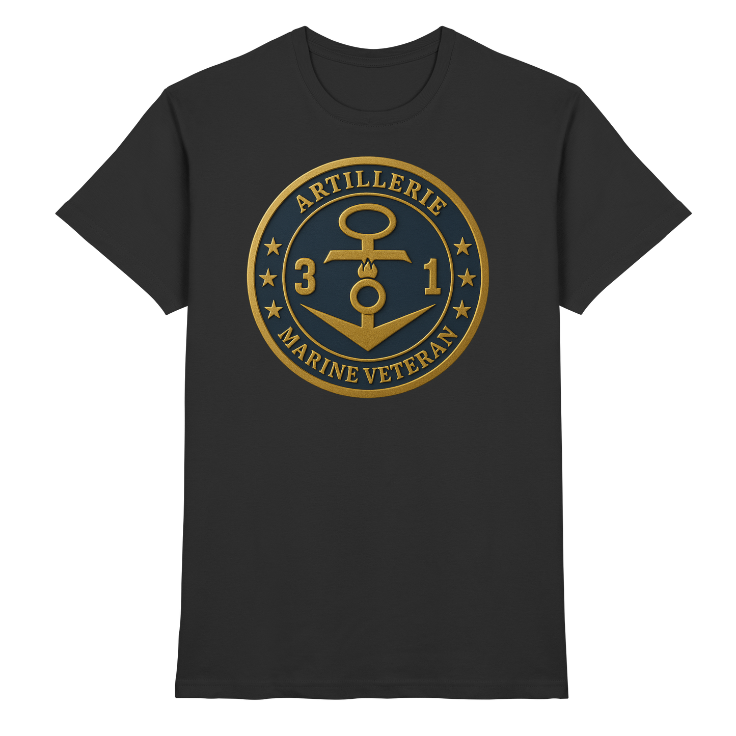 Marine Veteran 31er ARTILLERIE - Metalleffekt - Premium Shirt