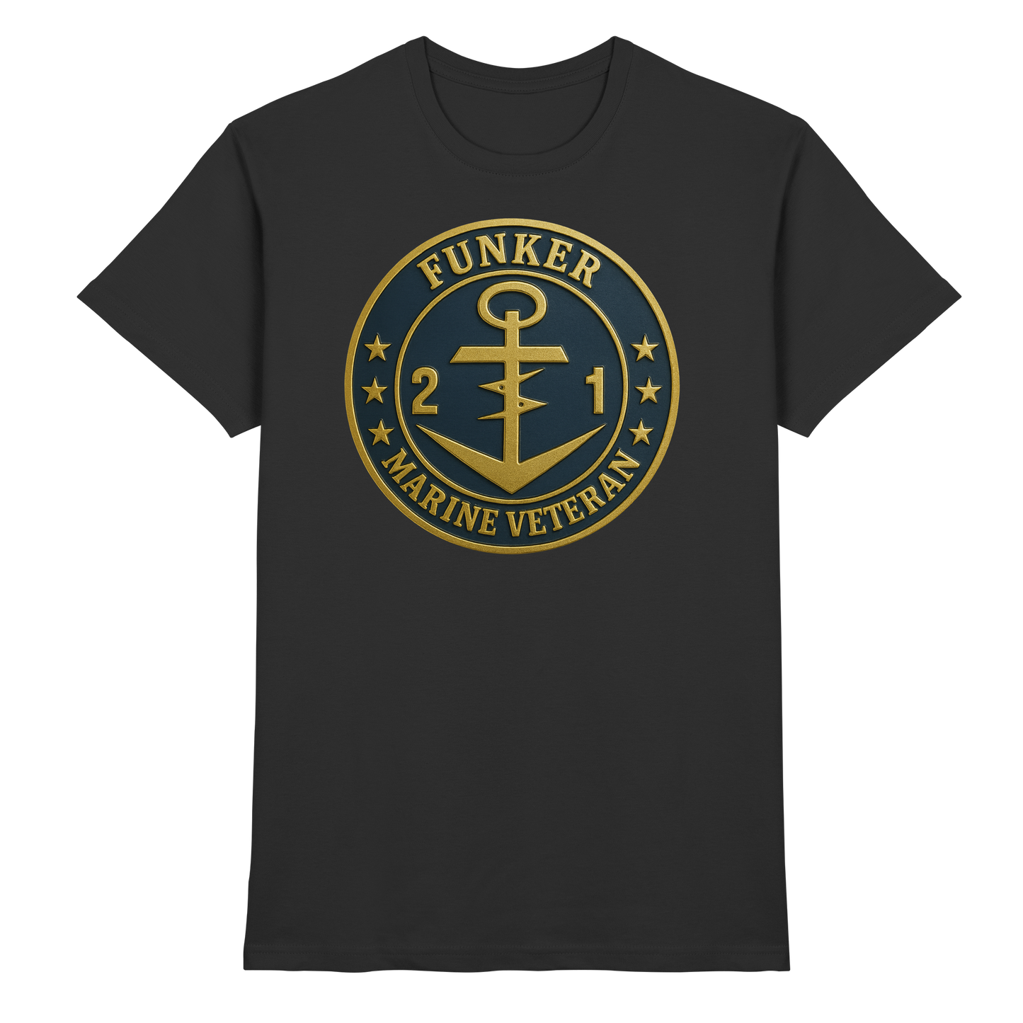Marine Veteran 21er FUNKER - Metalleffekt - Premium Shirt