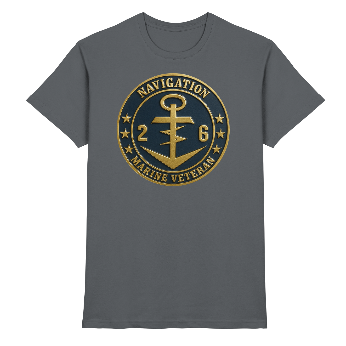 Marine Veteran 26er NAVIGATION - Metalleffekt - Premium Shirt