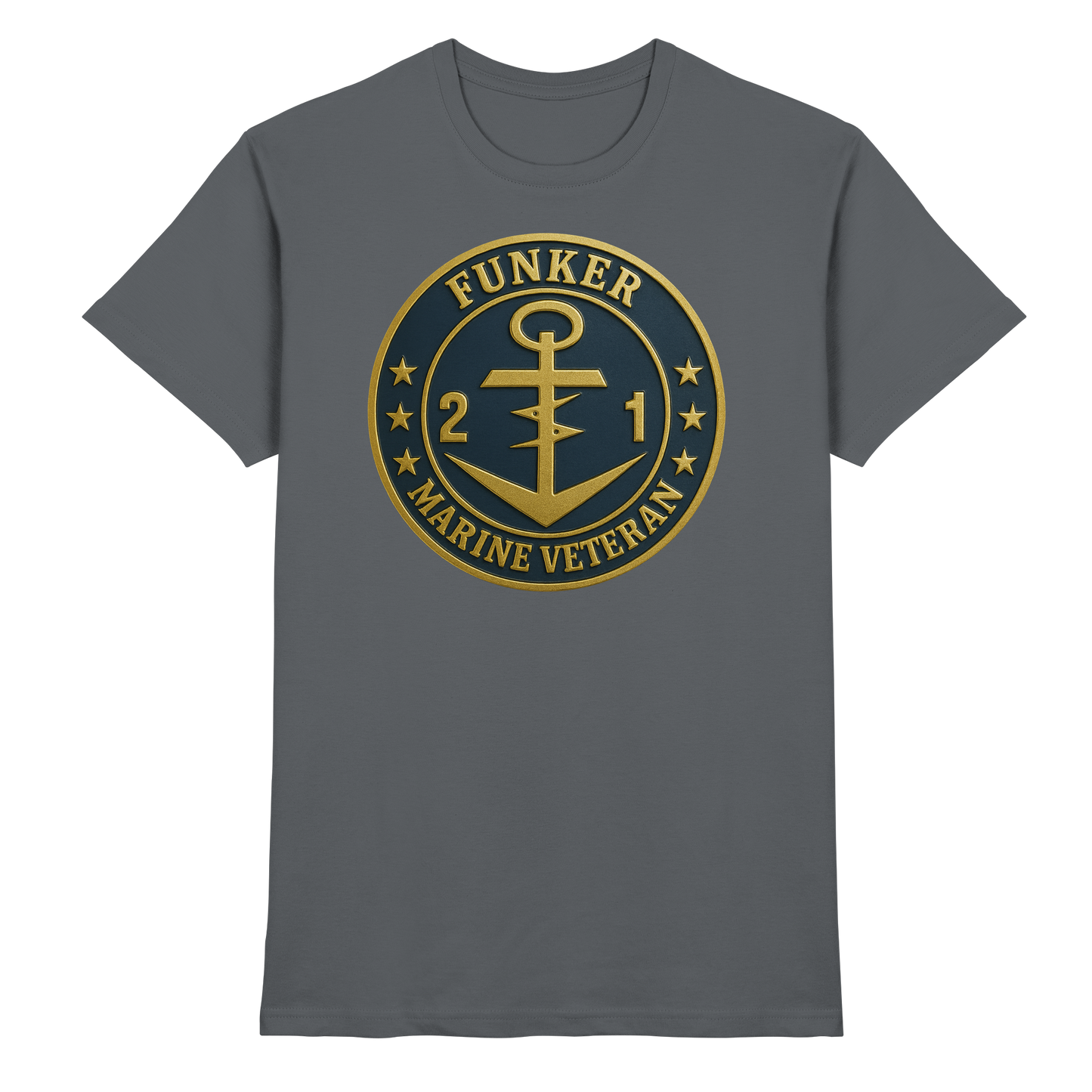 Marine Veteran 21er FUNKER - Metalleffekt - Premium Shirt