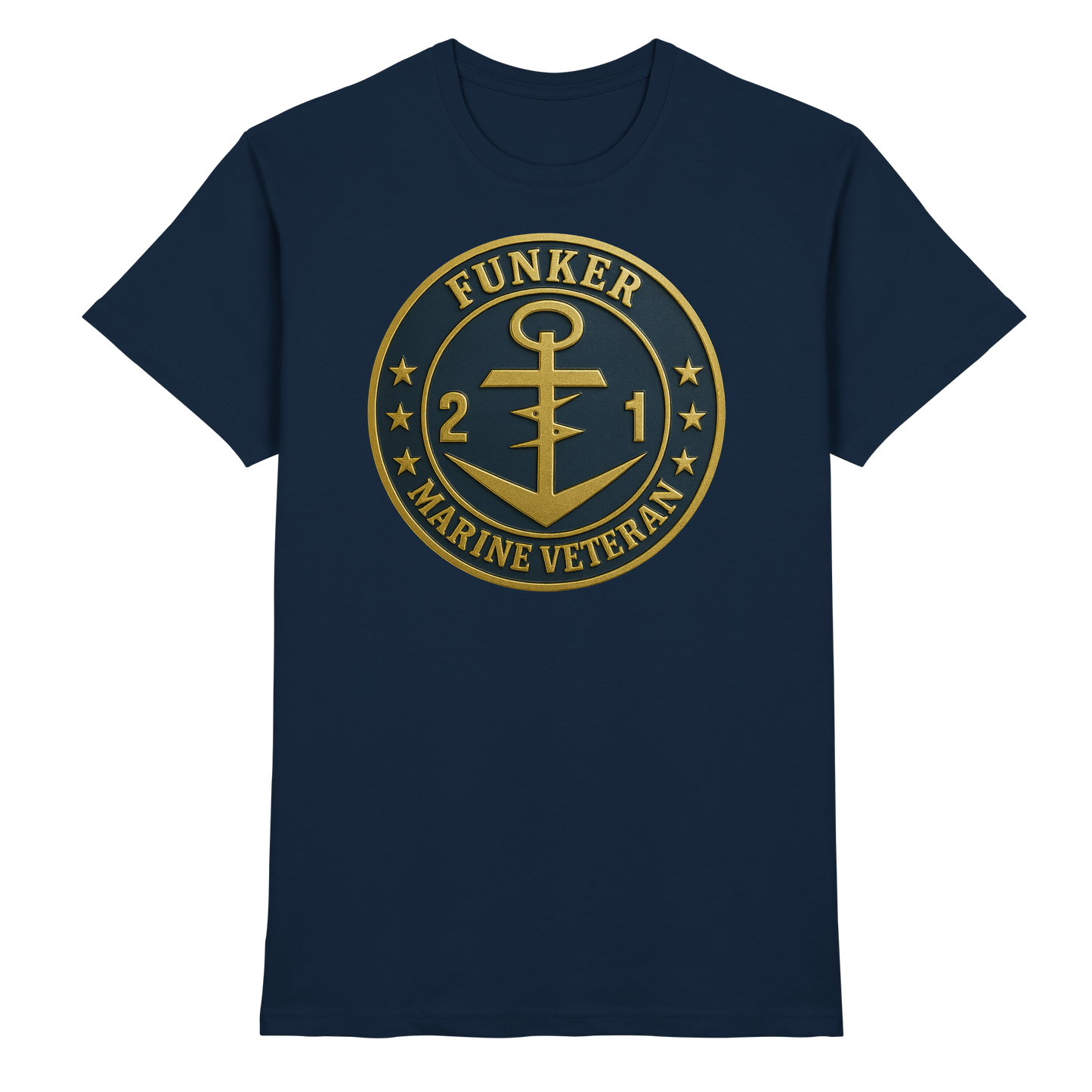 Marine Veteran 21er FUNKER - Metalleffekt - Premium Shirt