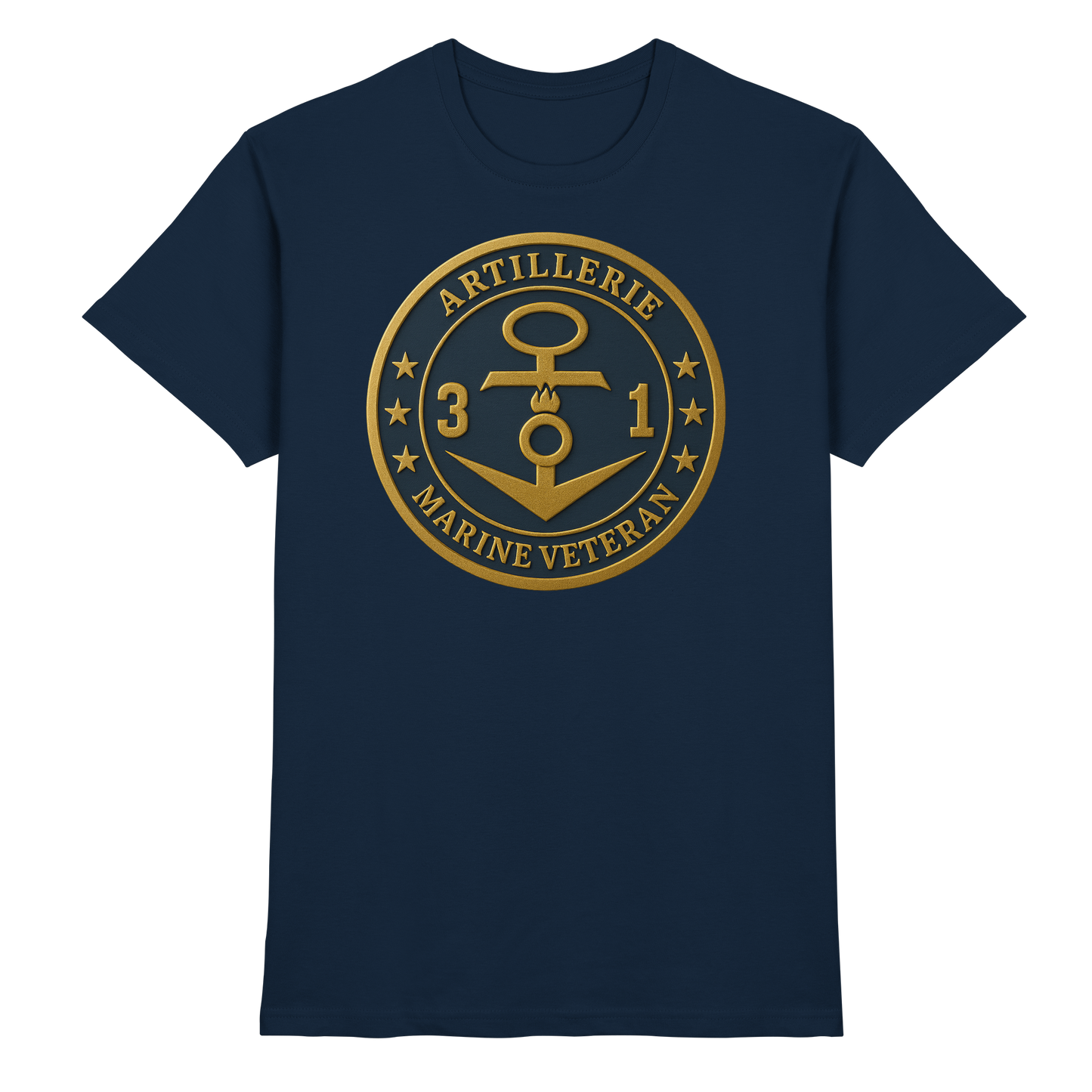 Marine Veteran 31er ARTILLERIE - Metalleffekt - Premium Shirt