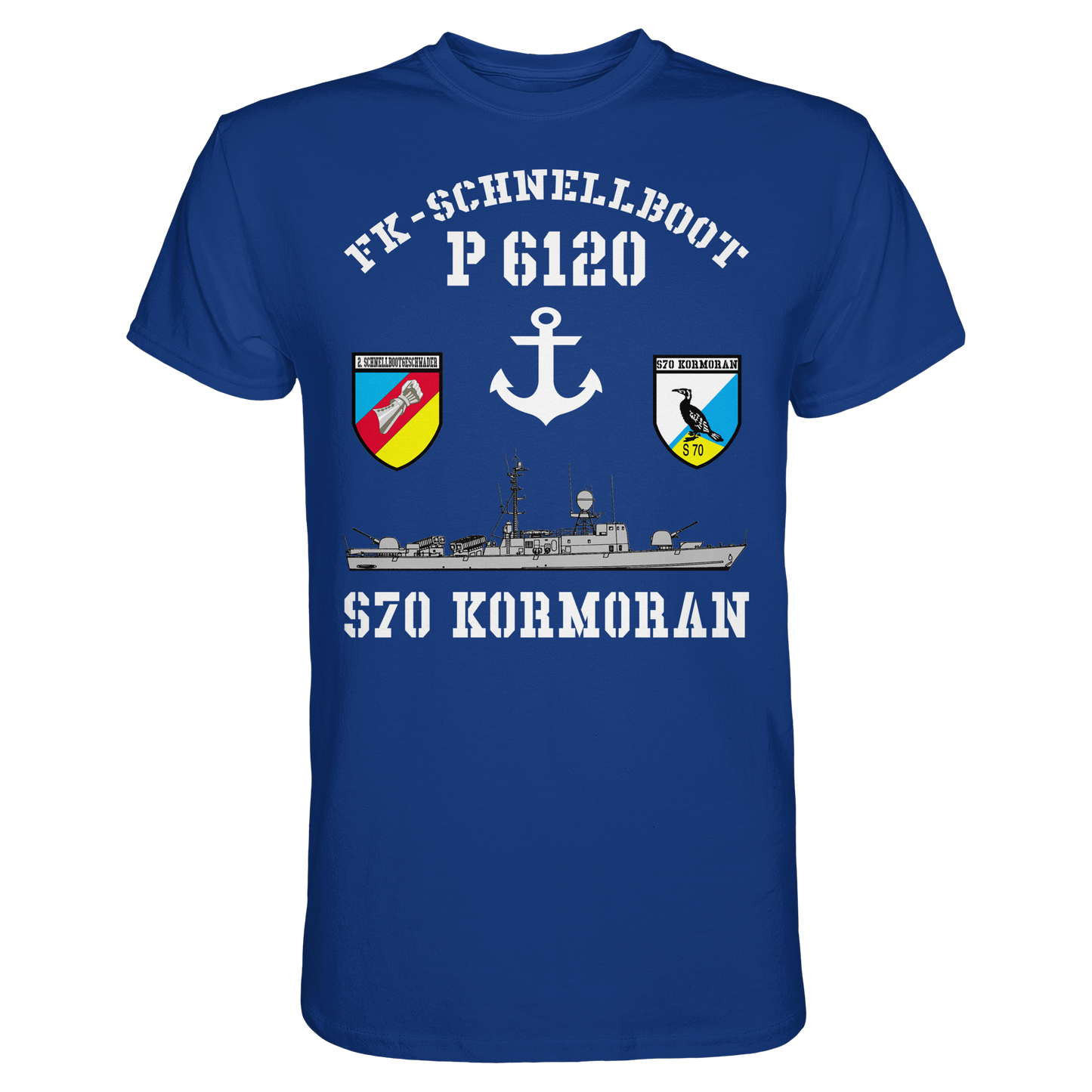 FK-Schnellboot S70 KORMORAN - Rückseite: Männer aus Stahl... - Premium Shirt