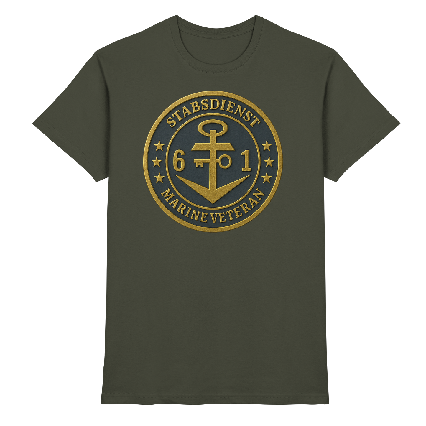Marine Veteran 61er STABSDIENST - Metalleffekt - Premium Shirt