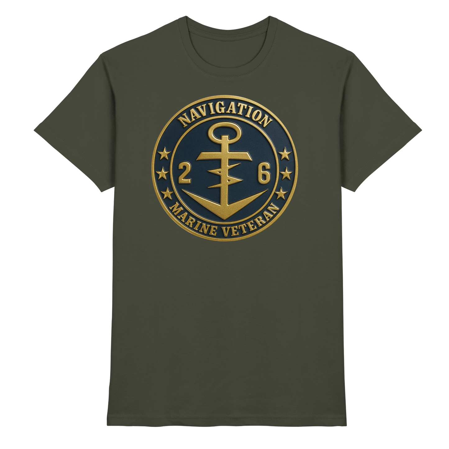 Marine Veteran 26er NAVIGATION - Metalleffekt - Premium Shirt