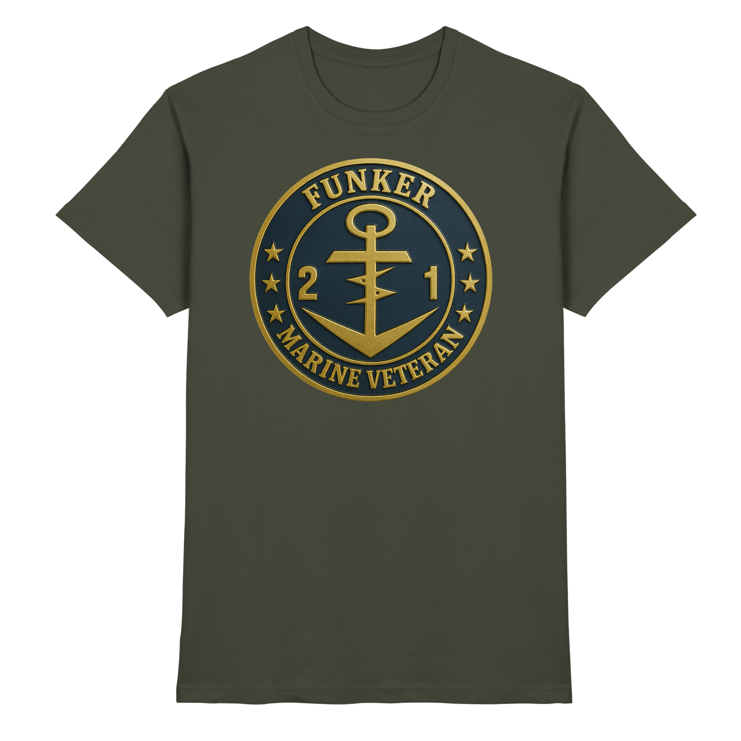 Marine Veteran 21er FUNKER - Metalleffekt - Premium Shirt