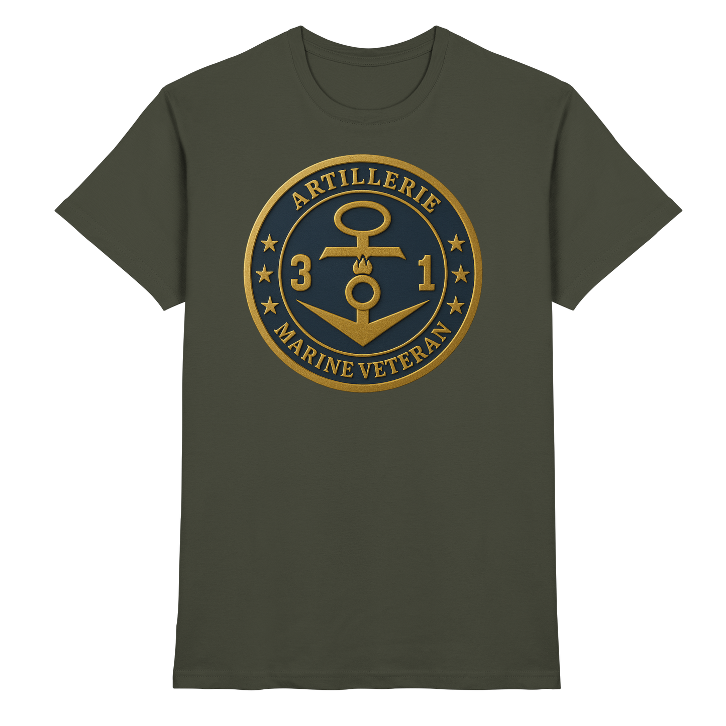 Marine Veteran 31er ARTILLERIE - Metalleffekt - Premium Shirt