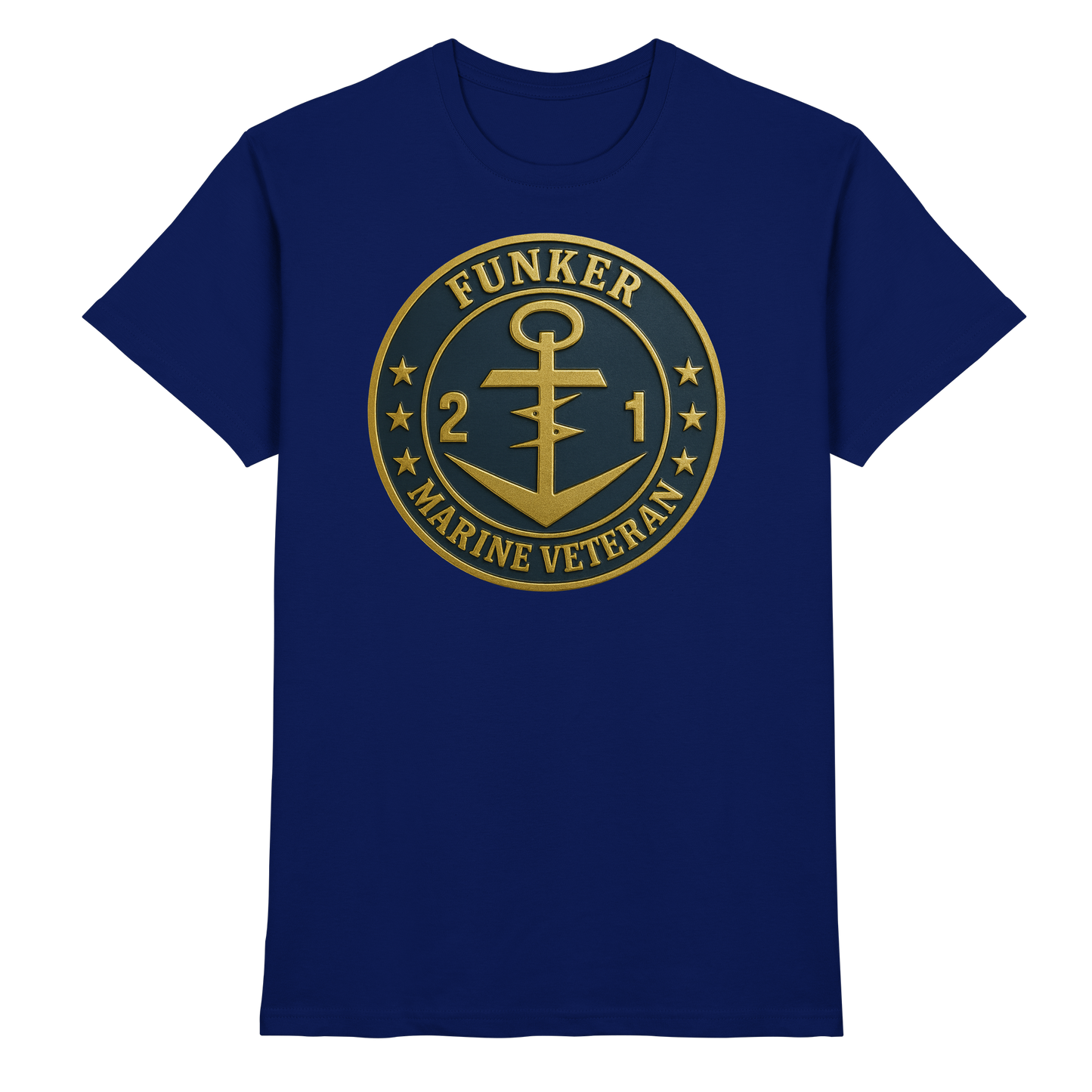 Marine Veteran 21er FUNKER - Metalleffekt - Premium Shirt