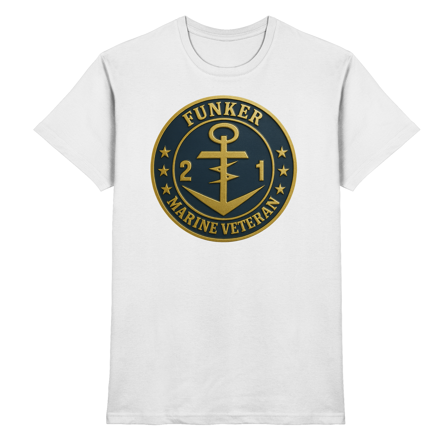 Marine Veteran 21er FUNKER - Metalleffekt - Premium Shirt
