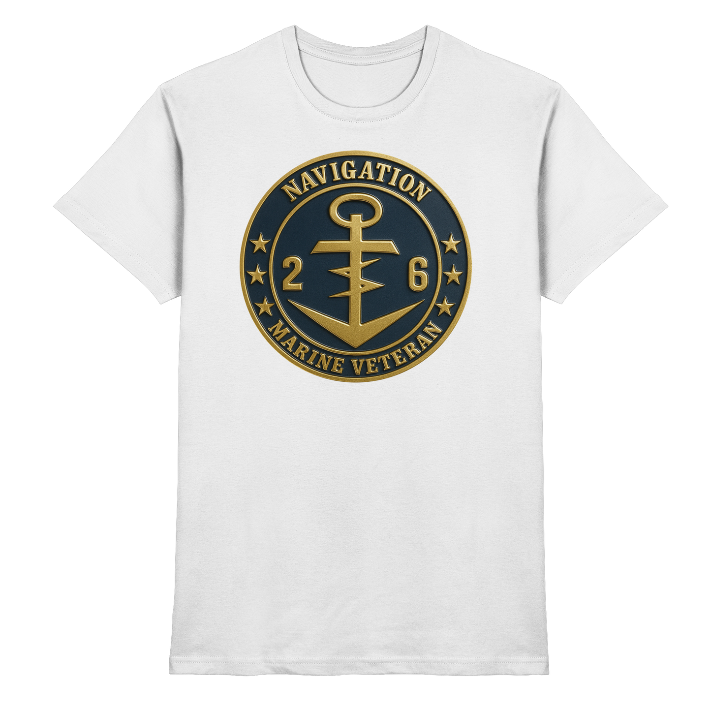 Marine Veteran 26er NAVIGATION - Metalleffekt - Premium Shirt