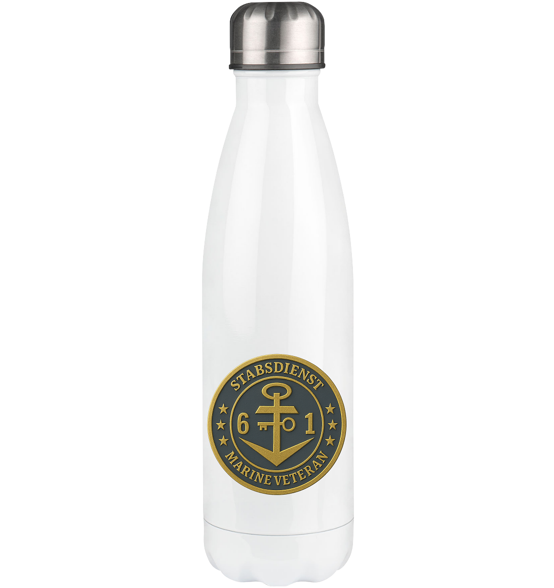 Marine Veteran 61er STABSDIENST - Metalleffekt - Thermoflasche 500ml
