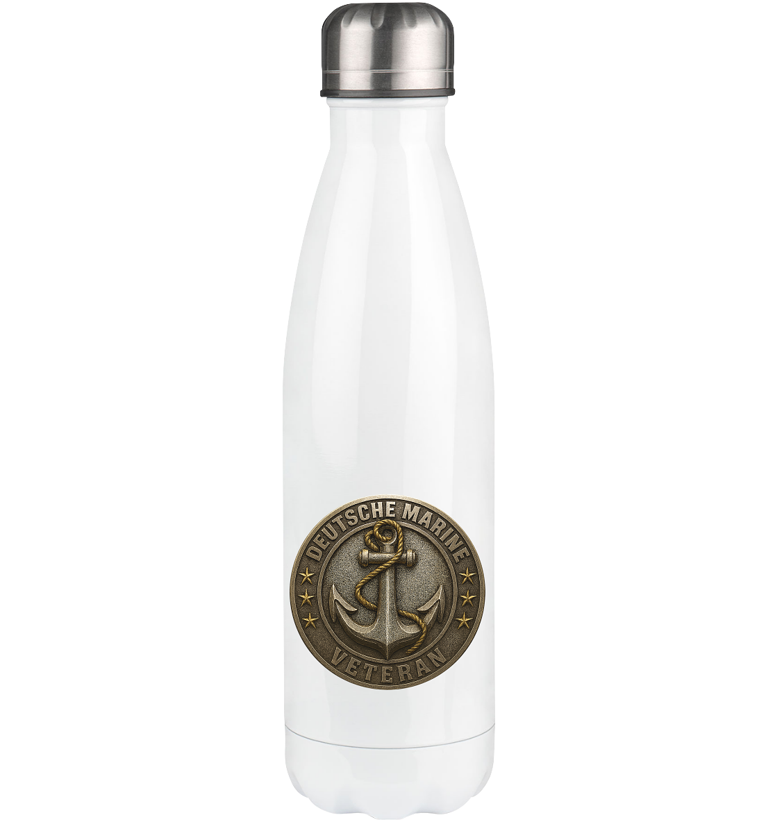 Deutsche Marine Veteran - Metalleffekt - Thermoflasche 500ml