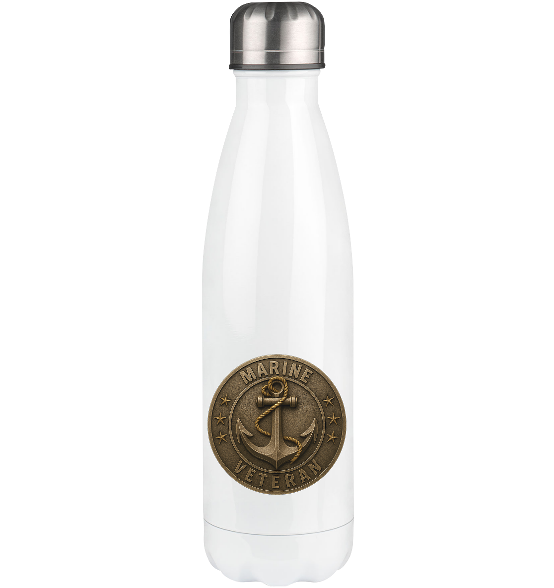 Marine Veteran - Metalleffekt - Thermoflasche 500ml