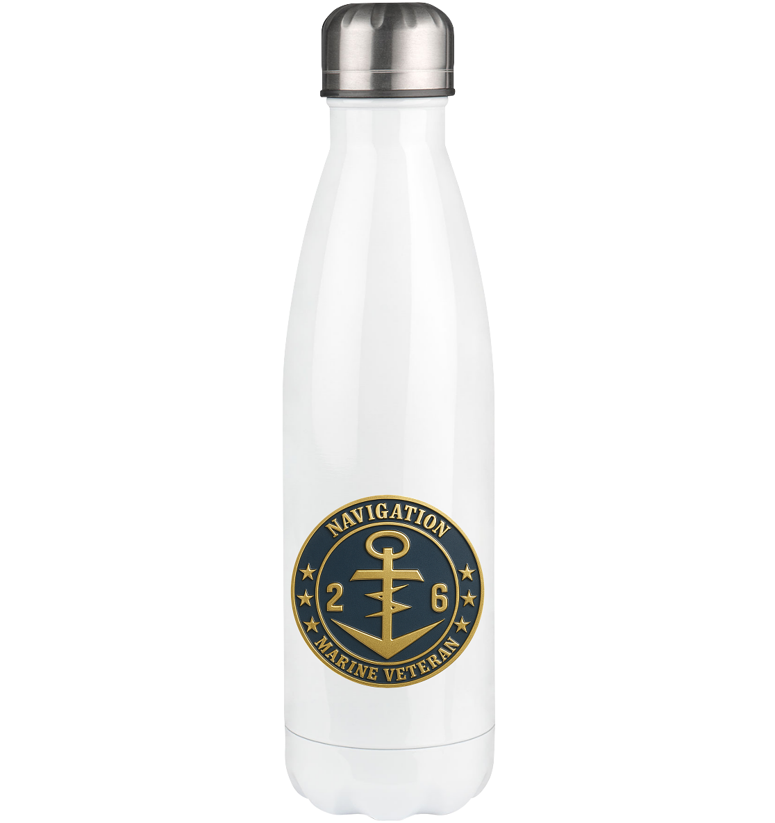 Marine Veteran 26er NAVIGATION - Metalleffekt - Thermoflasche 500ml